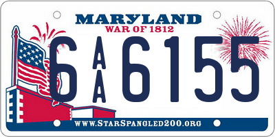 MD license plate 6AA6155