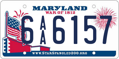 MD license plate 6AA6157