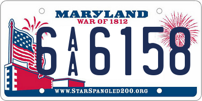 MD license plate 6AA6158