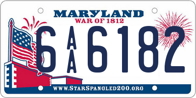 MD license plate 6AA6182