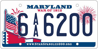 MD license plate 6AA6200