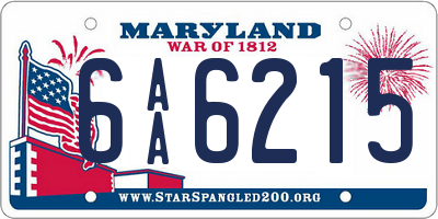 MD license plate 6AA6215