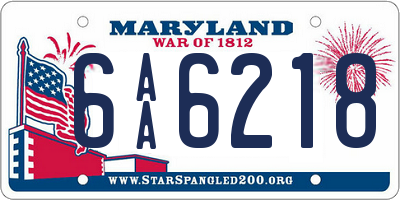 MD license plate 6AA6218