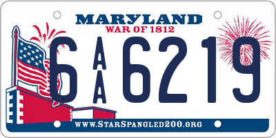 MD license plate 6AA6219