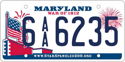 MD license plate 6AA6235