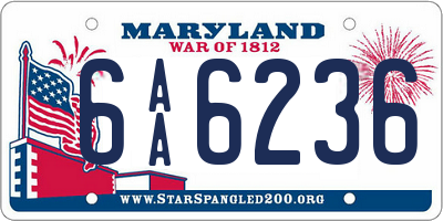 MD license plate 6AA6236