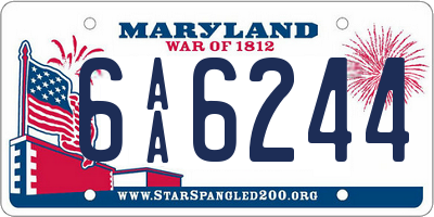 MD license plate 6AA6244