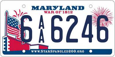 MD license plate 6AA6246