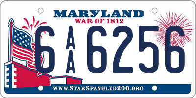 MD license plate 6AA6256