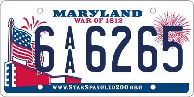 MD license plate 6AA6265
