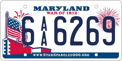 MD license plate 6AA6269