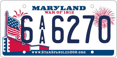 MD license plate 6AA6270