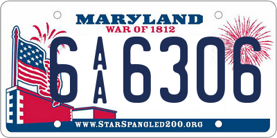 MD license plate 6AA6306