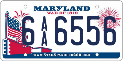 MD license plate 6AA6556