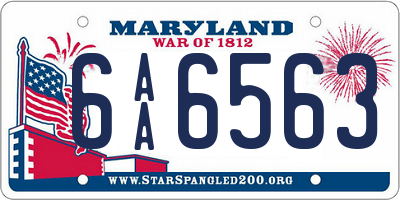 MD license plate 6AA6563