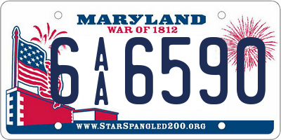 MD license plate 6AA6590