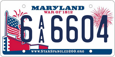 MD license plate 6AA6604