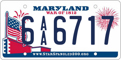 MD license plate 6AA6717