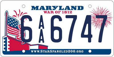 MD license plate 6AA6747