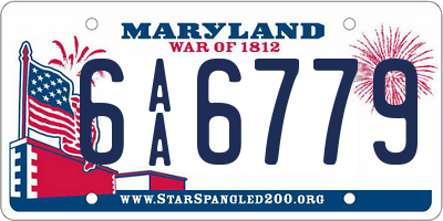 MD license plate 6AA6779