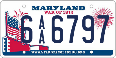 MD license plate 6AA6797