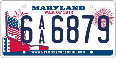 MD license plate 6AA6879