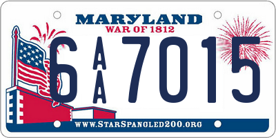 MD license plate 6AA7015