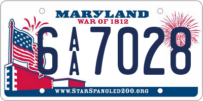 MD license plate 6AA7028