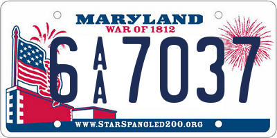 MD license plate 6AA7037