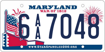 MD license plate 6AA7048
