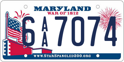 MD license plate 6AA7074