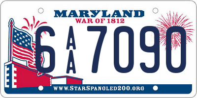 MD license plate 6AA7090