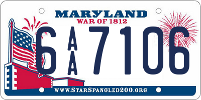 MD license plate 6AA7106