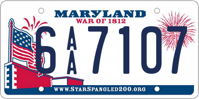 MD license plate 6AA7107