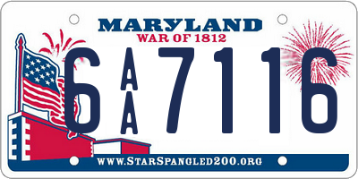 MD license plate 6AA7116