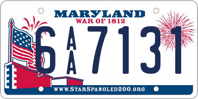 MD license plate 6AA7131