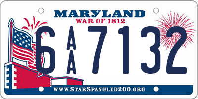 MD license plate 6AA7132