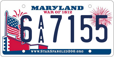 MD license plate 6AA7155