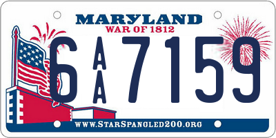 MD license plate 6AA7159