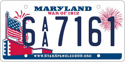 MD license plate 6AA7161