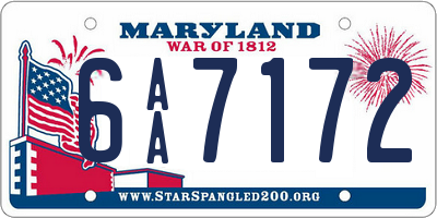 MD license plate 6AA7172