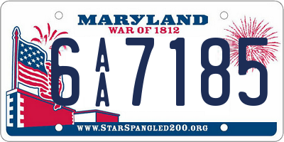 MD license plate 6AA7185