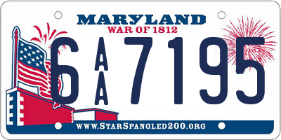MD license plate 6AA7195