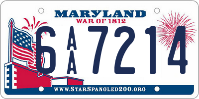 MD license plate 6AA7214