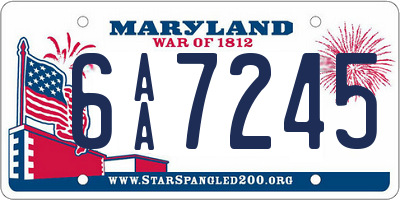 MD license plate 6AA7245