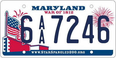 MD license plate 6AA7246