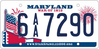 MD license plate 6AA7290