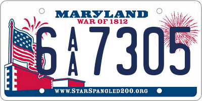 MD license plate 6AA7305