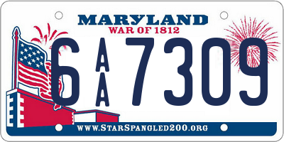 MD license plate 6AA7309