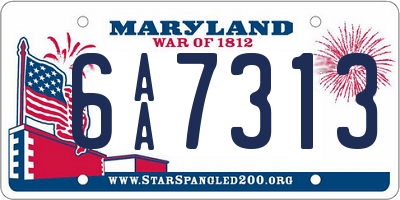 MD license plate 6AA7313